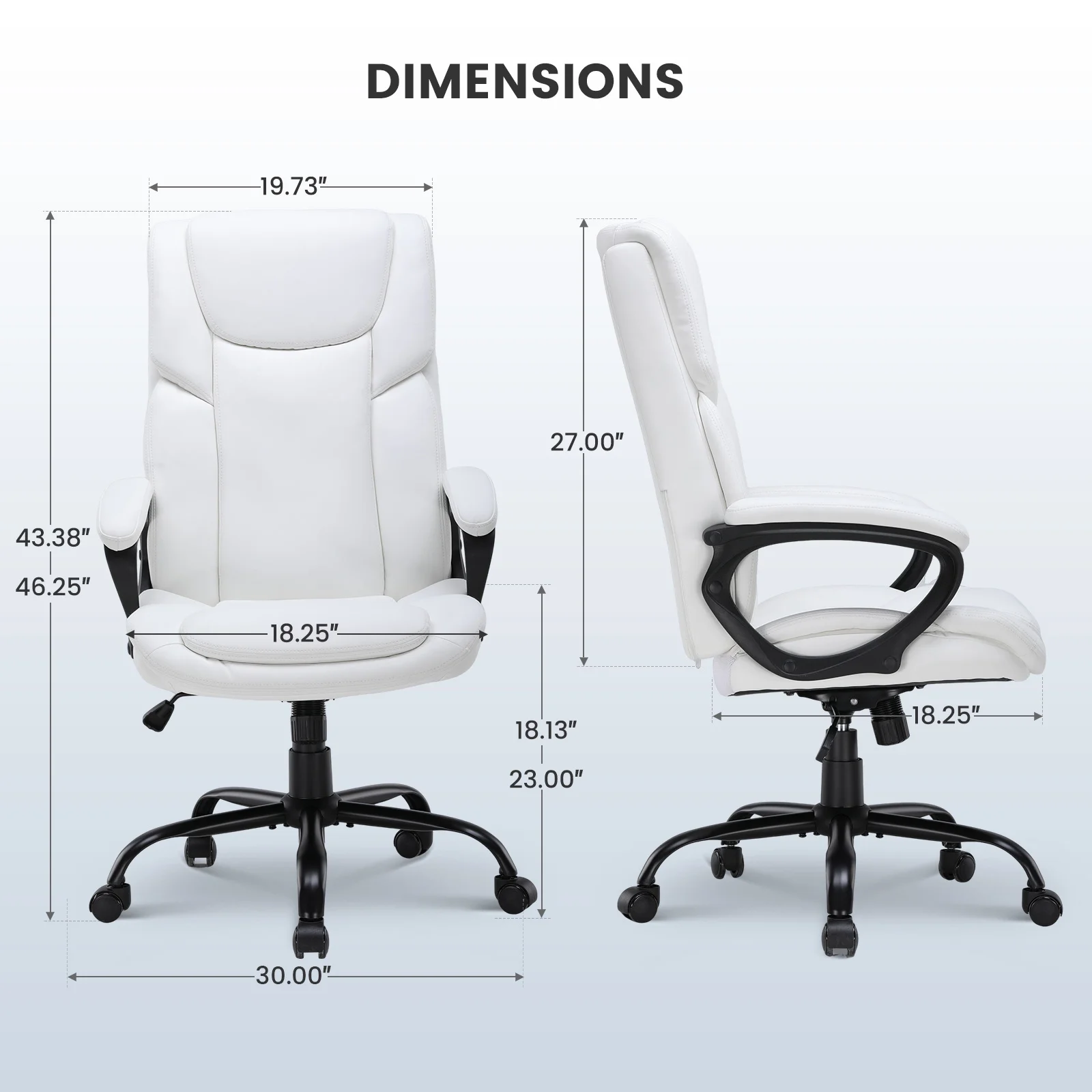 Mainstays Executive Ergonomic High Back Leather Home Office Desk Chair, Black