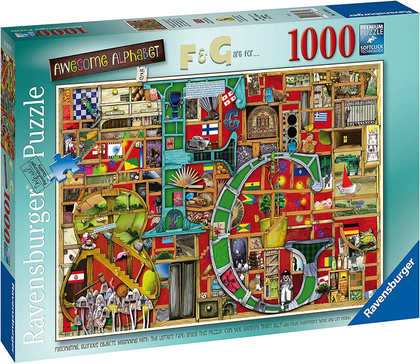 Awesome Alphabet F & G by Colin Thompson – 1000 Piece Jigsaw Puzzle (Ravensburger)