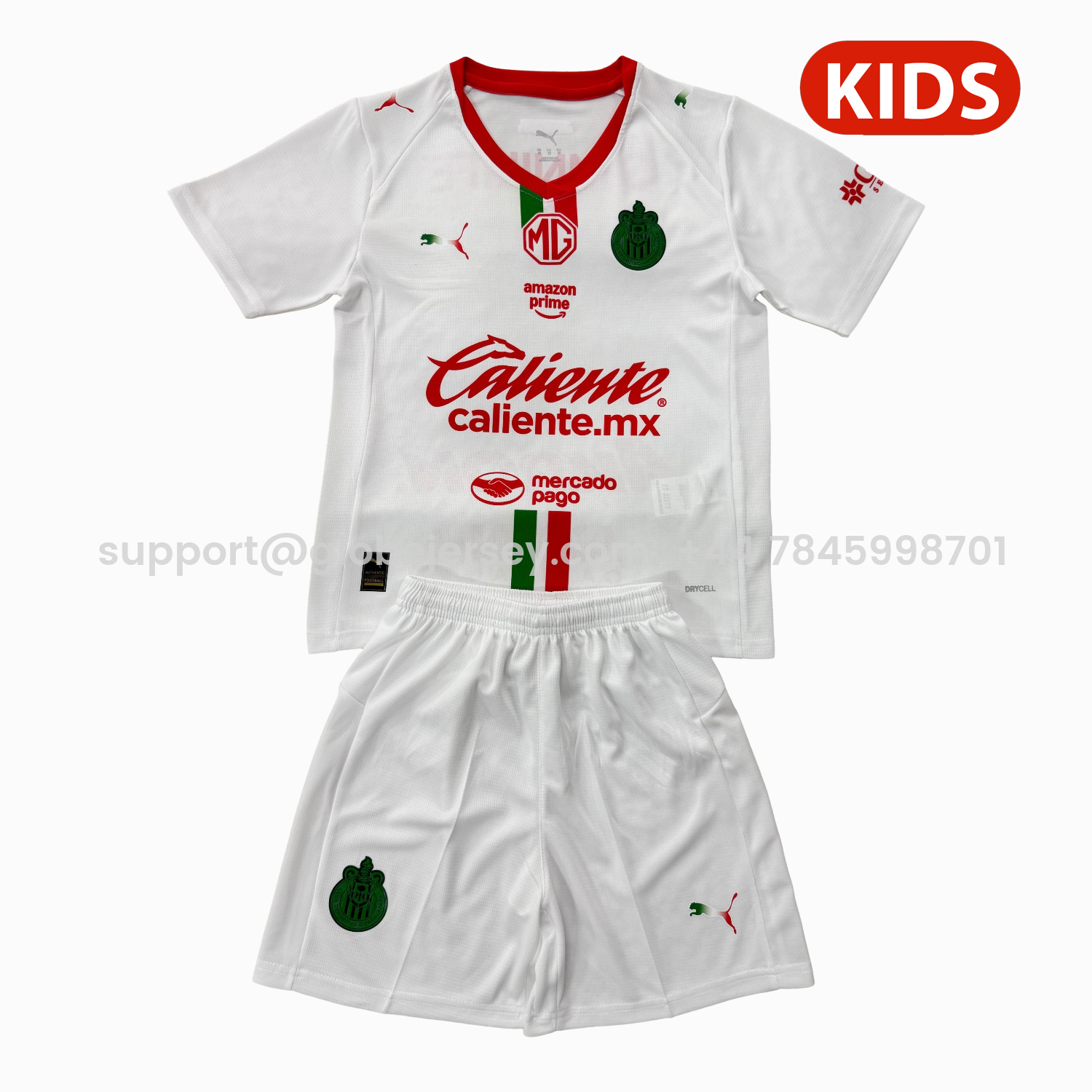 Chivas de Guadalajara 25-26 Away White Kids Kit