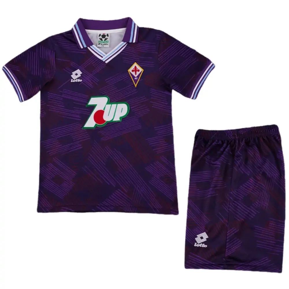 1992-93 Fiorentina Home Retro Children's Jersey Set - Fans Edition