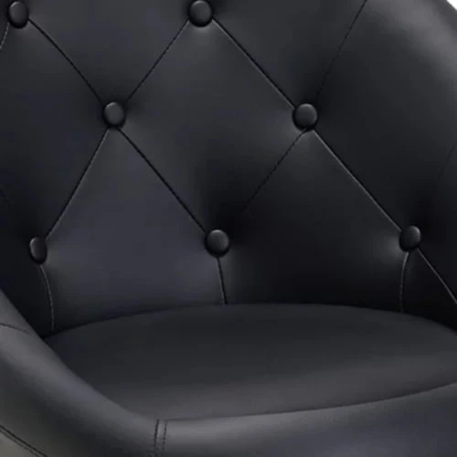 Duhome Modern Vanity Make-up Accent Chair PU Leather Desk Chair Round Swivel Tufted Adjustable Lounge Chair for Bedroom White
