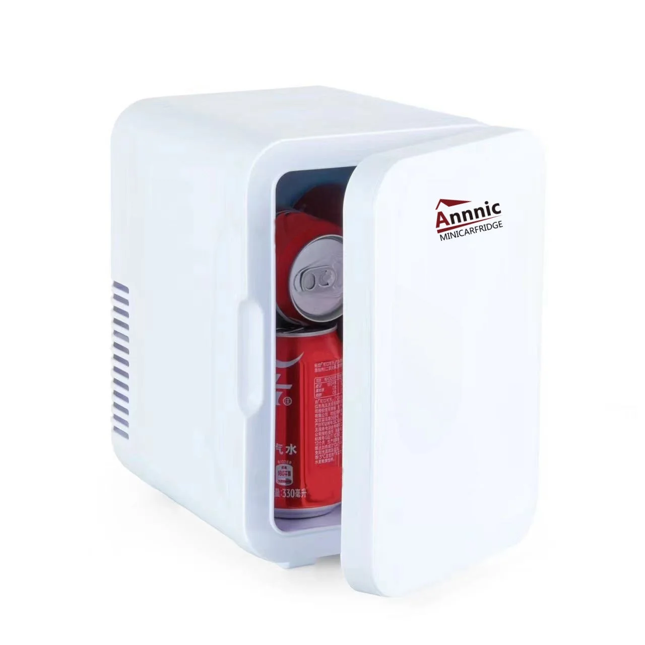 6L Mini Fridge for Bedroom - Car, Office Desk & College Dorm Room - 12v Portable Cooler & Warmer for Food, Drinks, Skincare, Beauty & Makeup - AC/DC Small Refrigerator Red
