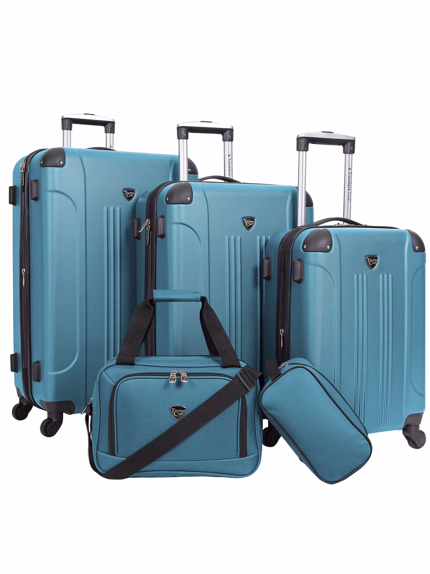Travelers Club Chicago Plus 5pc Expandable Hardside Luggage Set, Black