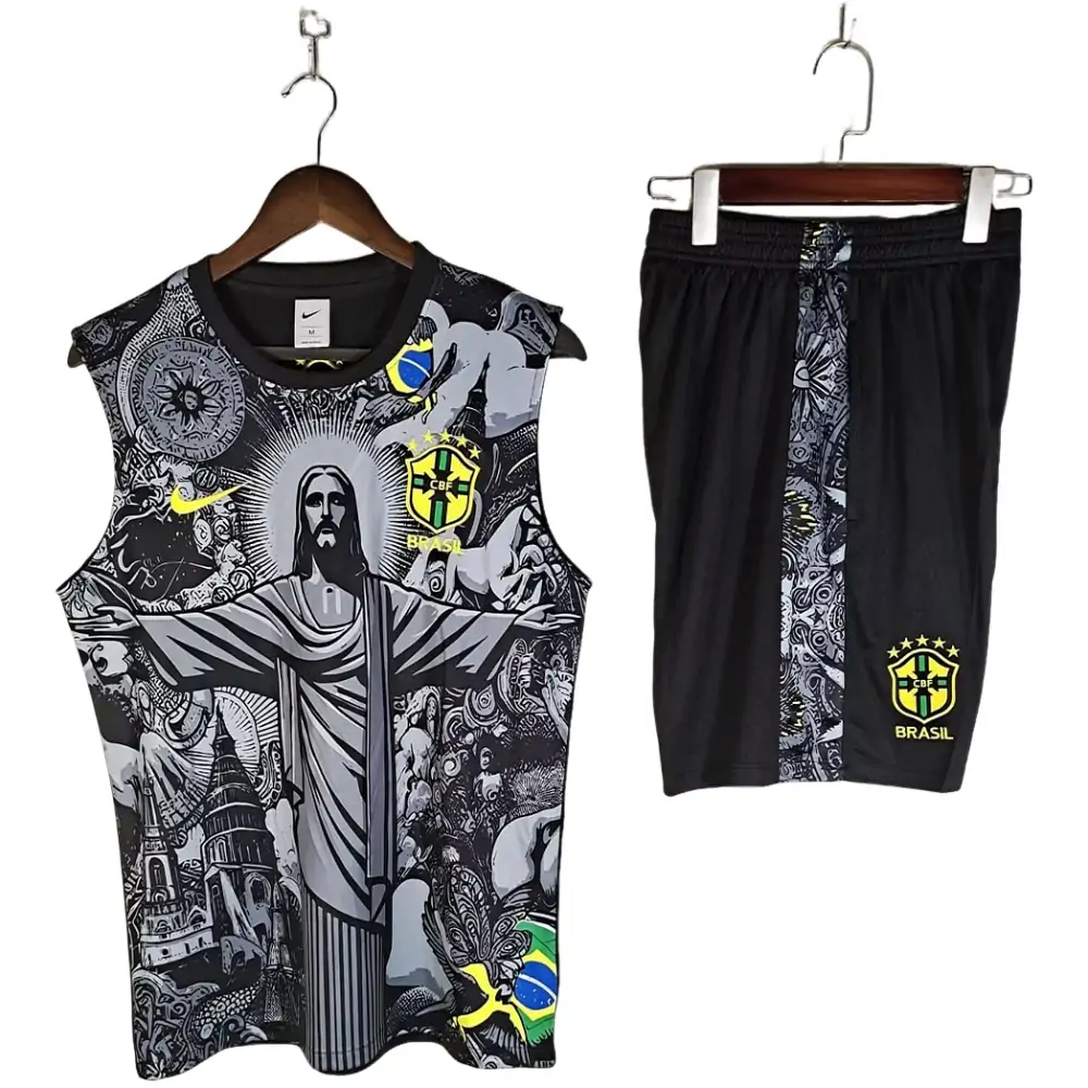 2025-26 Brazilian children's vest training suit black