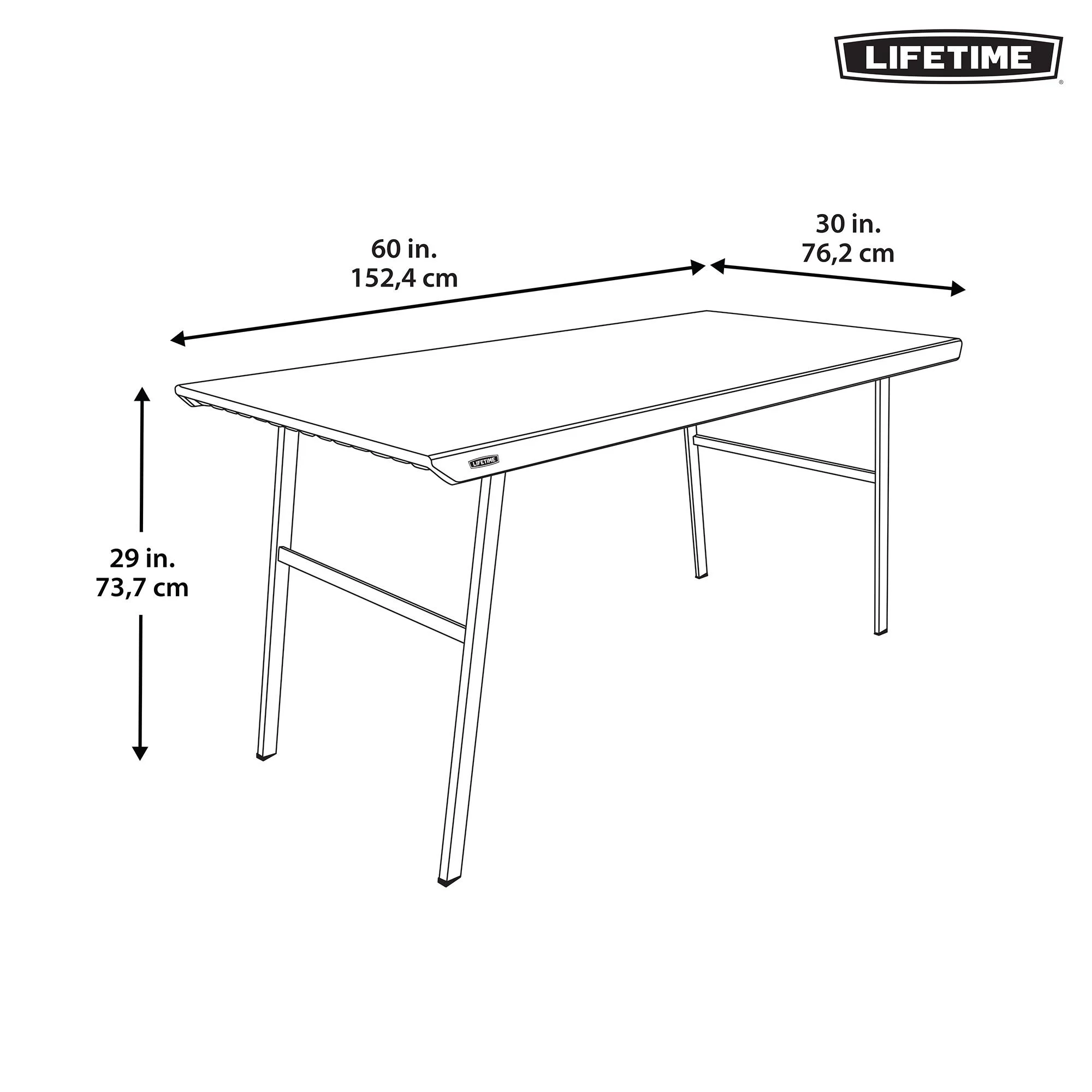 Lifetime 5 ft. Folding Home Office Desk, Black (80957)