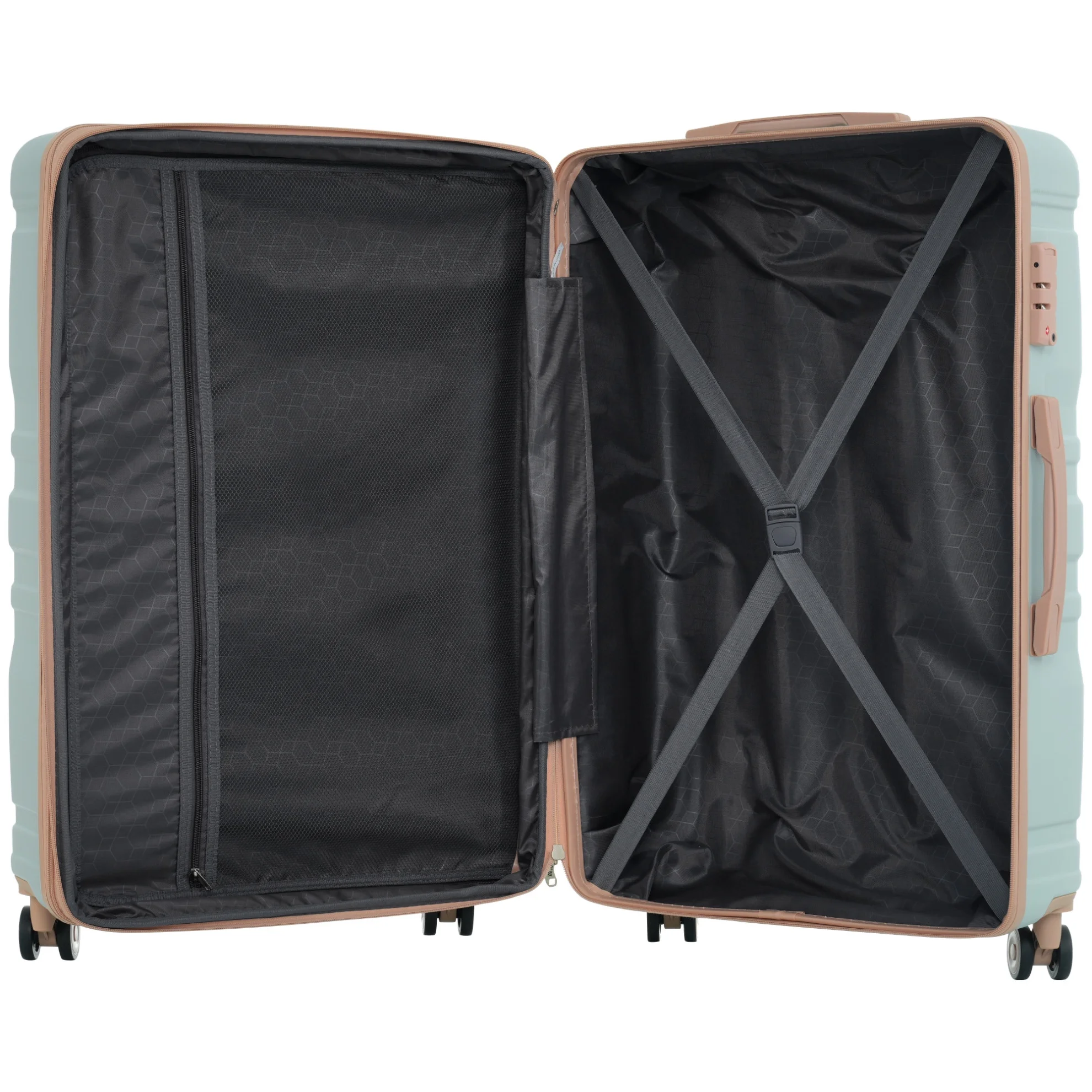 Luggage Sets New Model Expandable ABS Hardshell 3pcs Clearance Luggage Hardside Lightweight Durable Suitcase sets Spinner Wheels Suitcase with TSA Lock 20''24''28''(blue and brown)