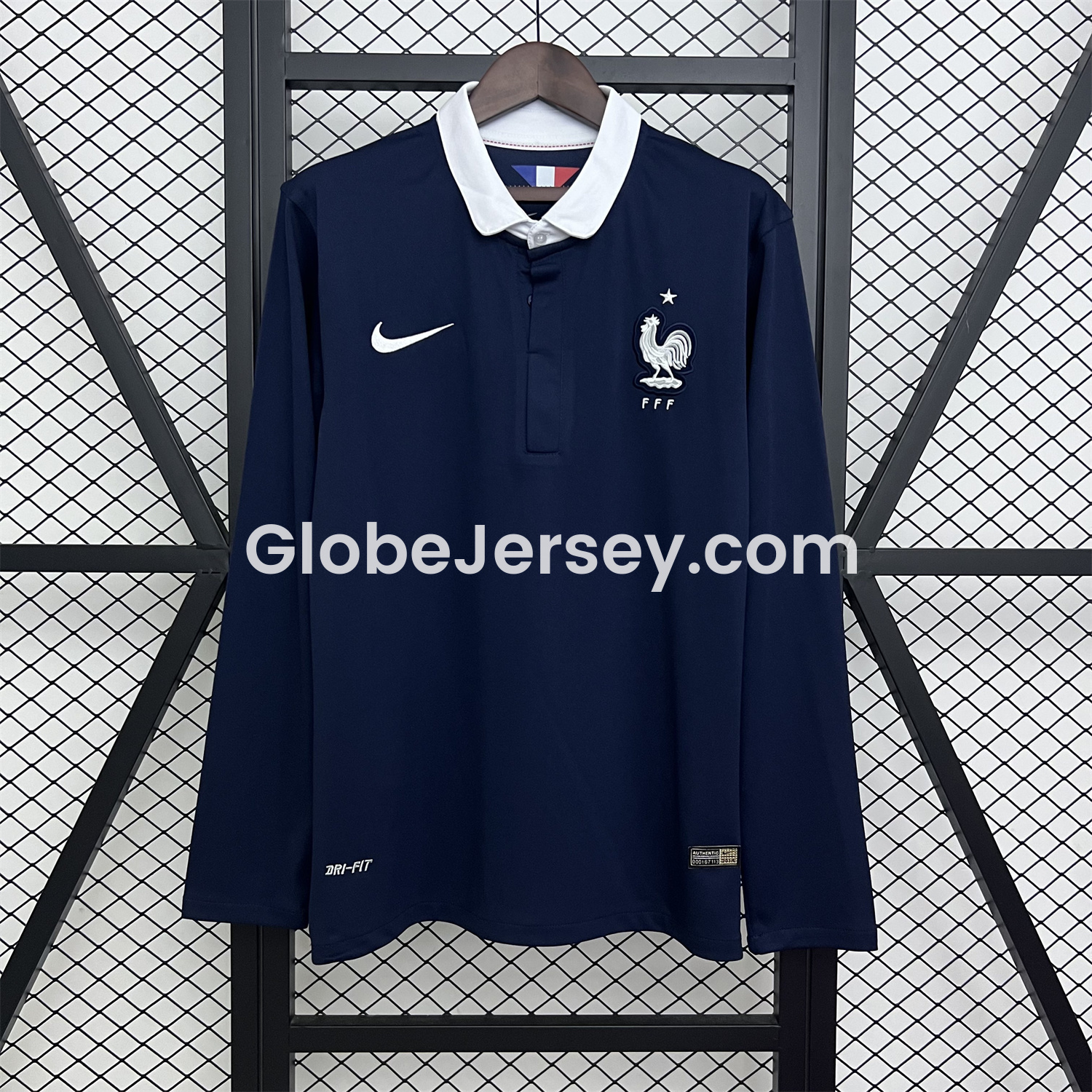 Retro France 2014 Home Long Sleeves Jersey