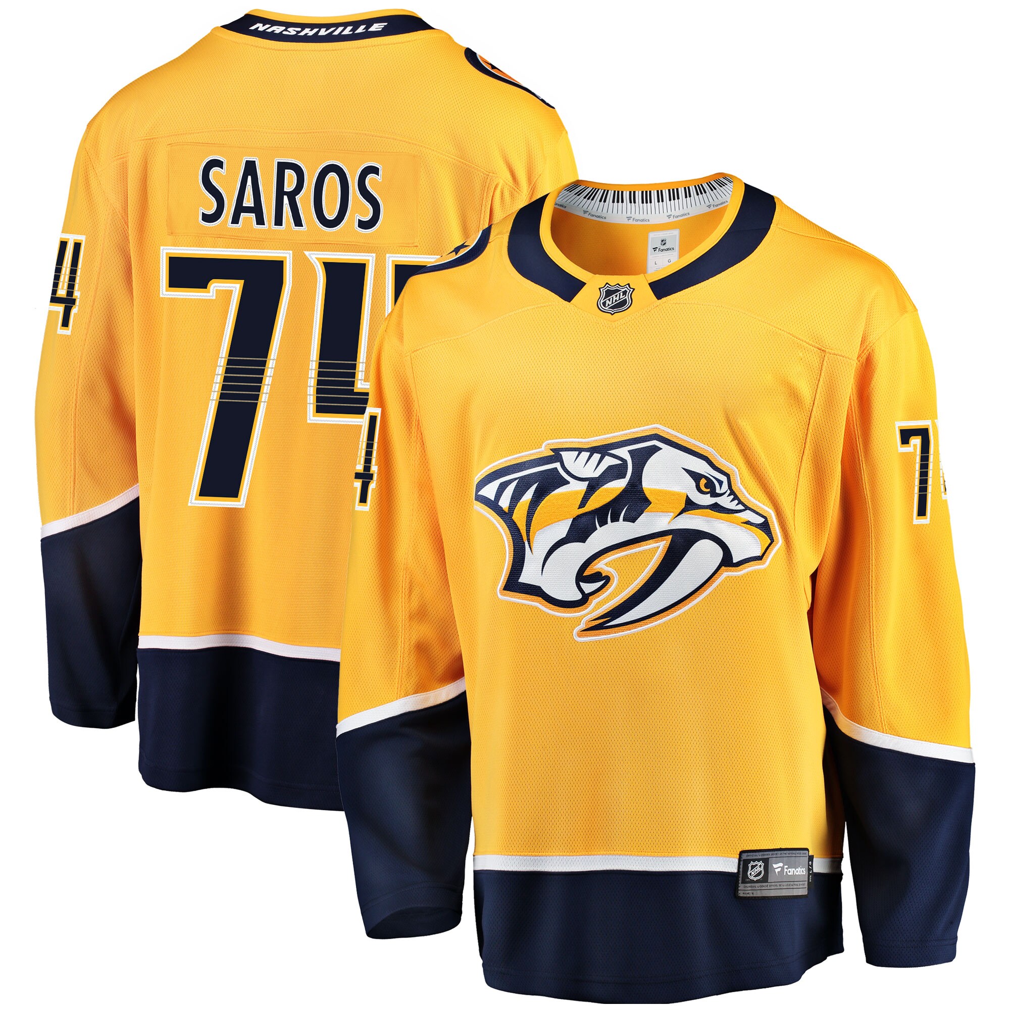Juuse Saros Nashville Predators Fanatics Breakaway   Jersey – Gold