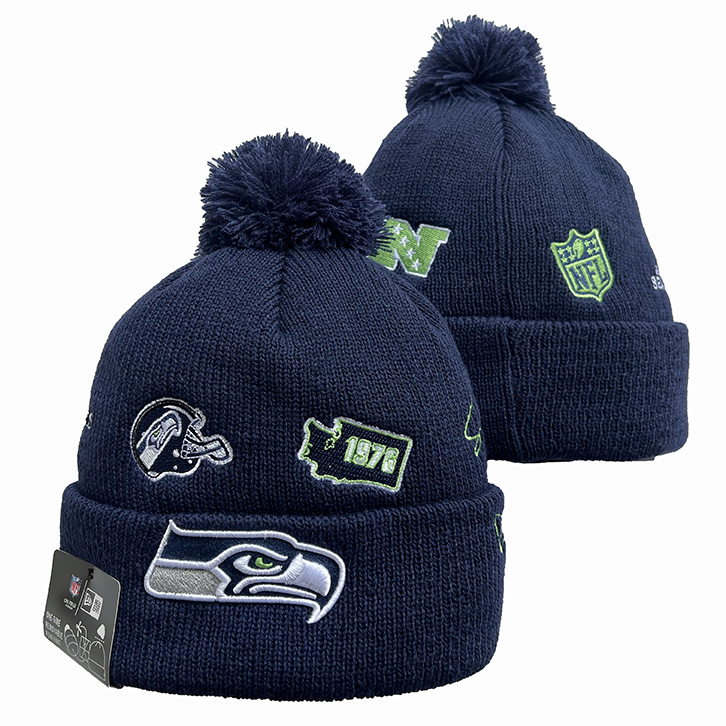 Seattle Seahawks New Era  Cuffed Knit Hat with Pom