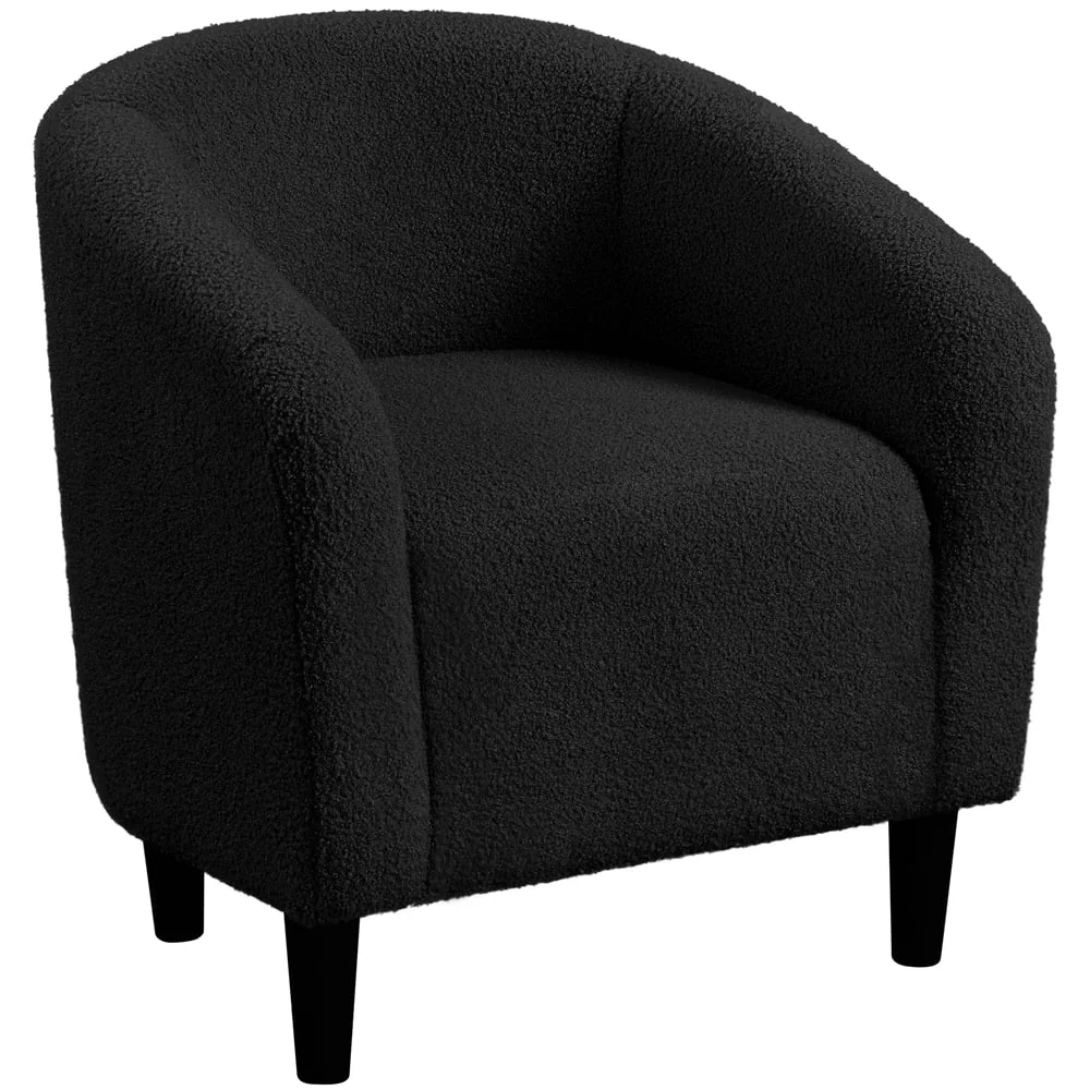 Topeakmart Modern Upholstered Boucle Accent Club Chair for Living Room, Ivory
