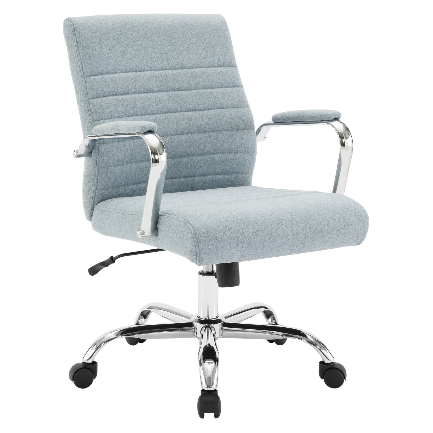 Mid-Back Office Chair with Padded armrests in Gray Fabric