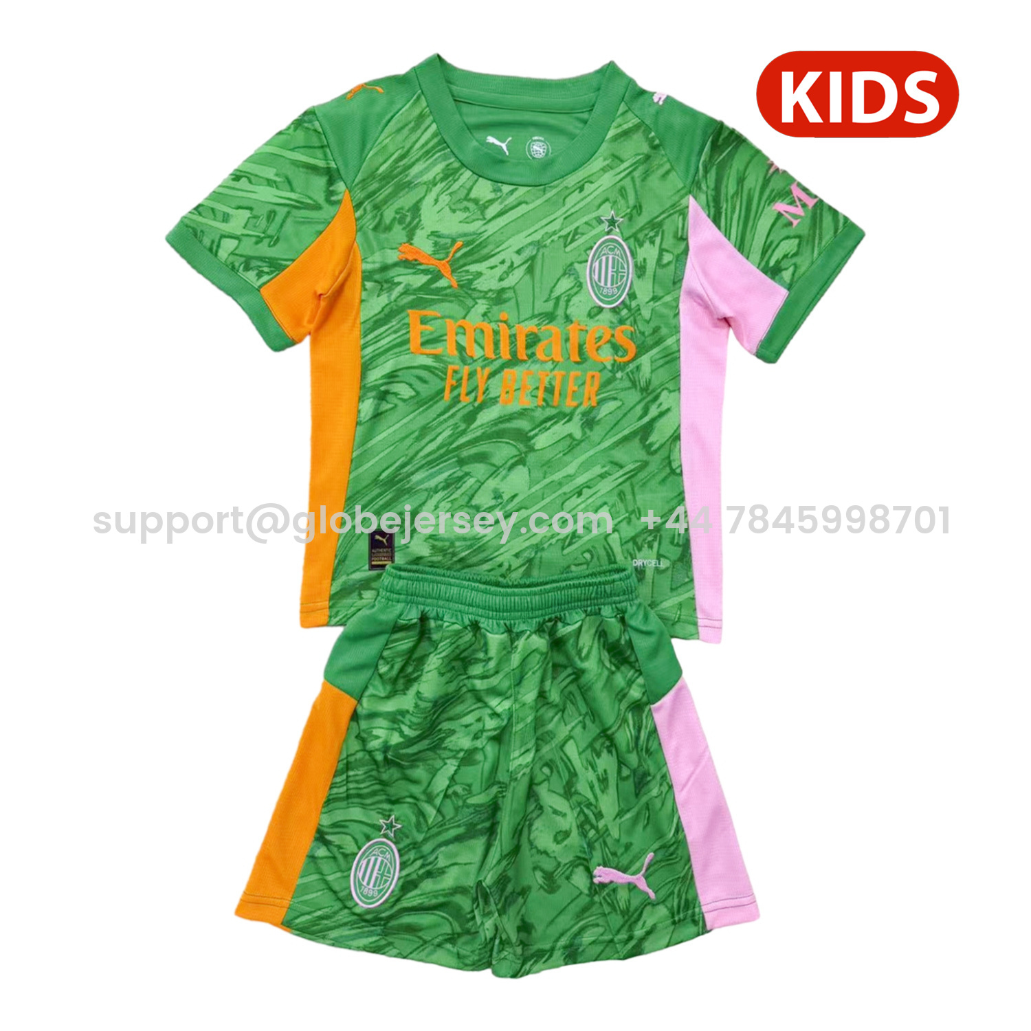 AC Milan 25-26 Green Goalkeeper Kids Kit