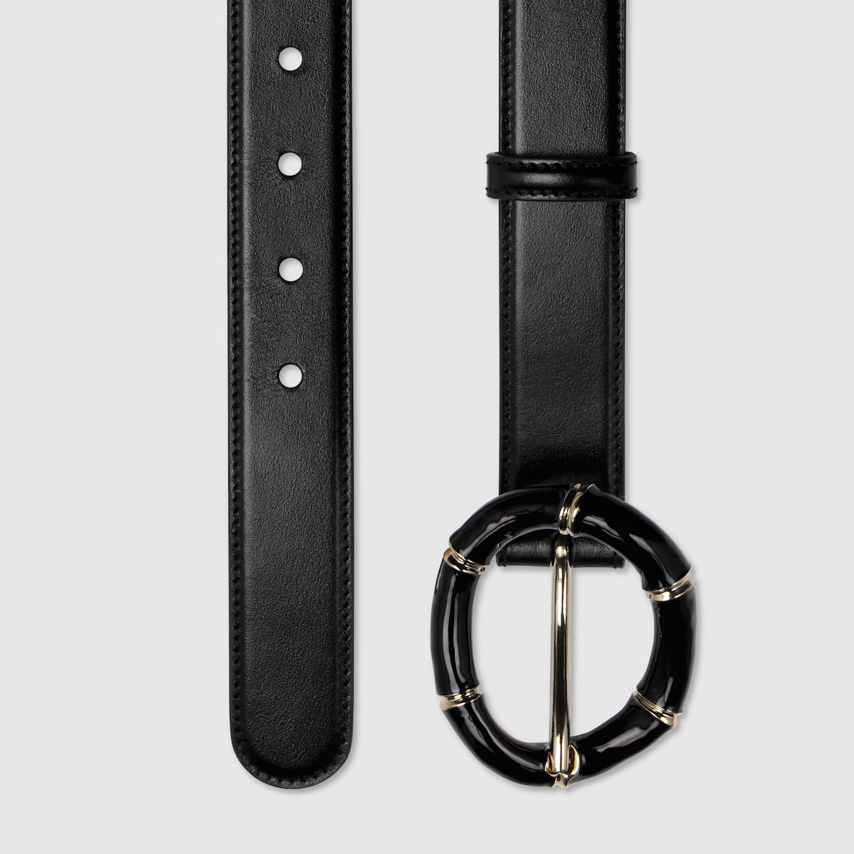 Belt with round bamboo buckle
