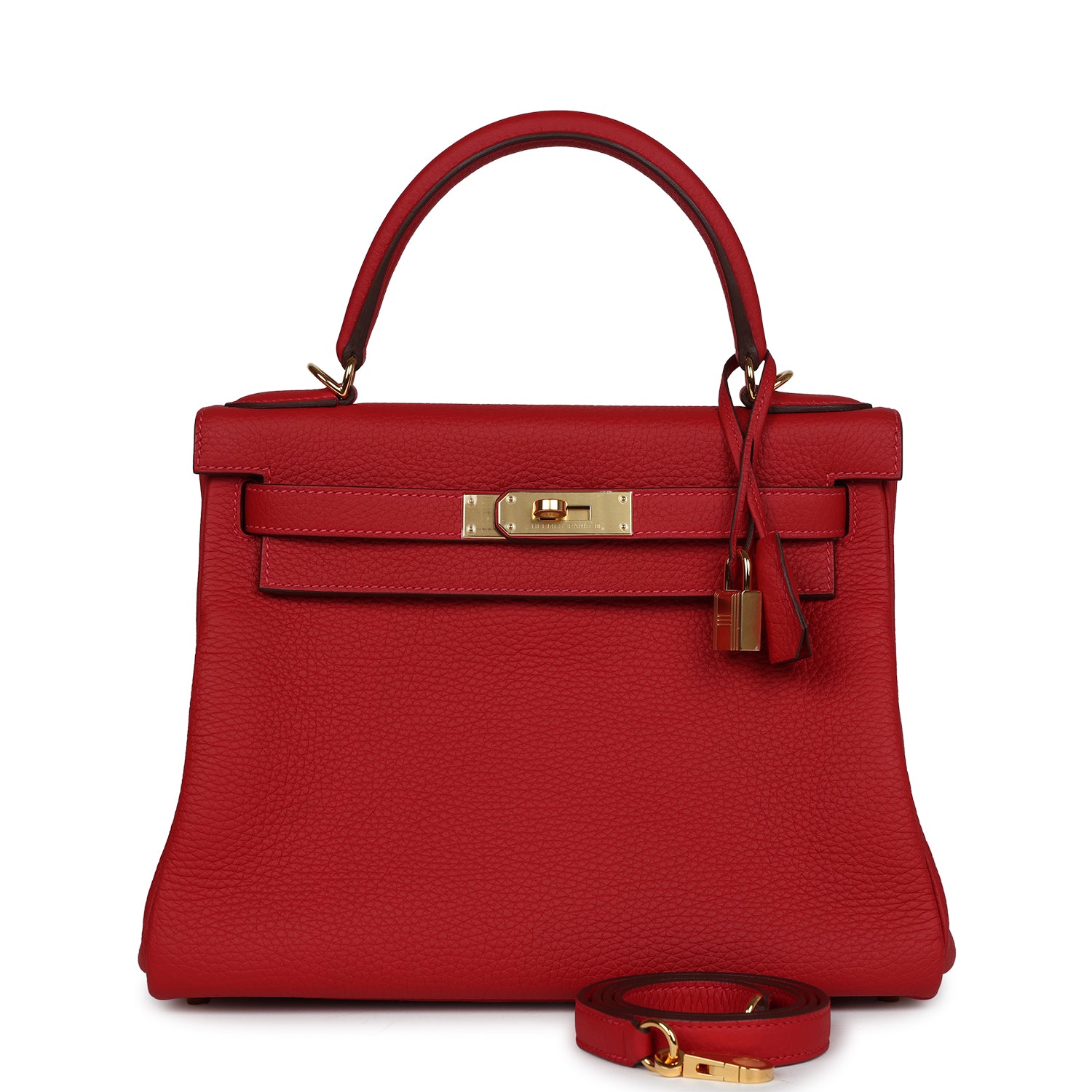 Kelly Retourne 28 Vermillion Clemence Gold Hardware