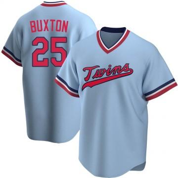 Mens Minnesota Twins Byron Buxton Cool Base Replica Jersey Light Blue
