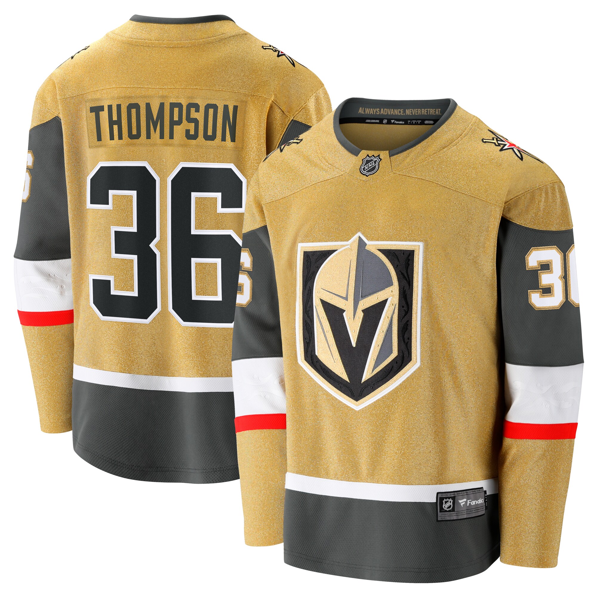 Logan Thompson Vegas Golden Knights Fanatics Home Premier Breakaway   Jersey – Gold