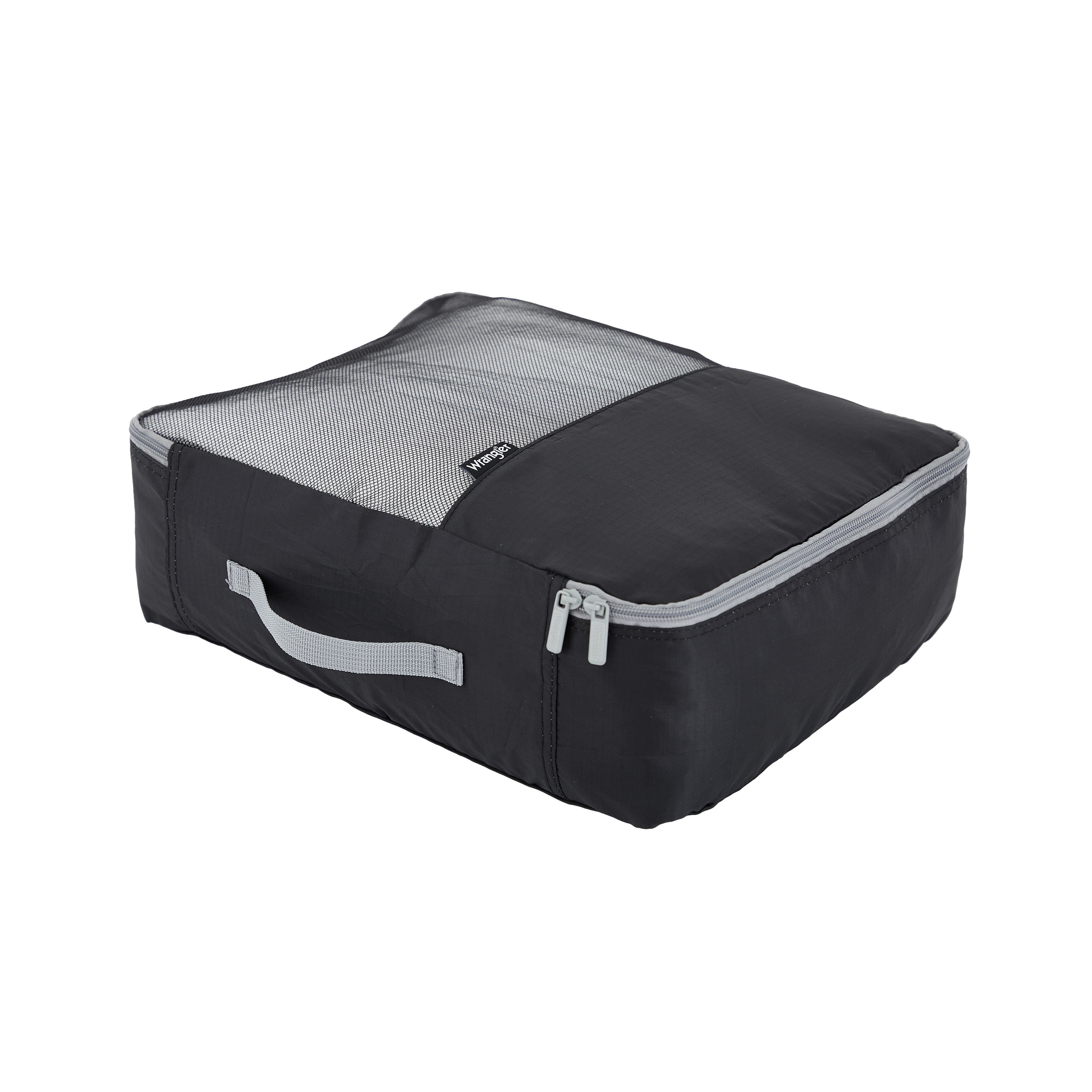 Wrangler 4 Piece Expandable Hardside Spinner Luggage Set with Packing Cubes, Sharkskin Grey