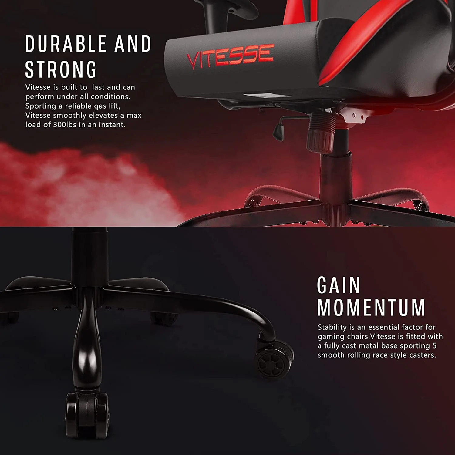 Vitesse gaming chair, 2022 Racing style gamer chair for teens,Comfortable High Back game chair,Lumbar Support and Headrest Computer Desk Chair with Height Adjustable Swivel Office Chair