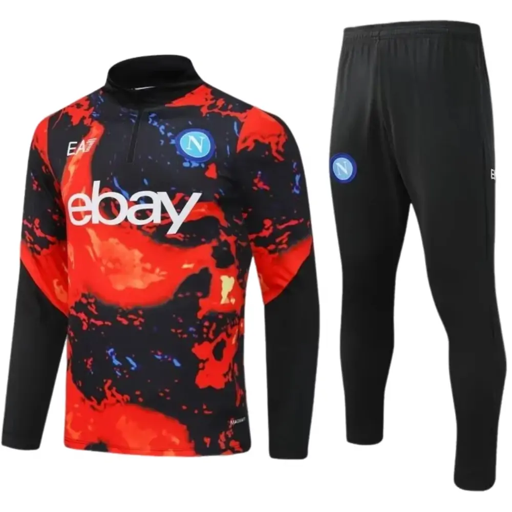 2023/24 Naples half-pull training suit red 1:1 Thai quality suit