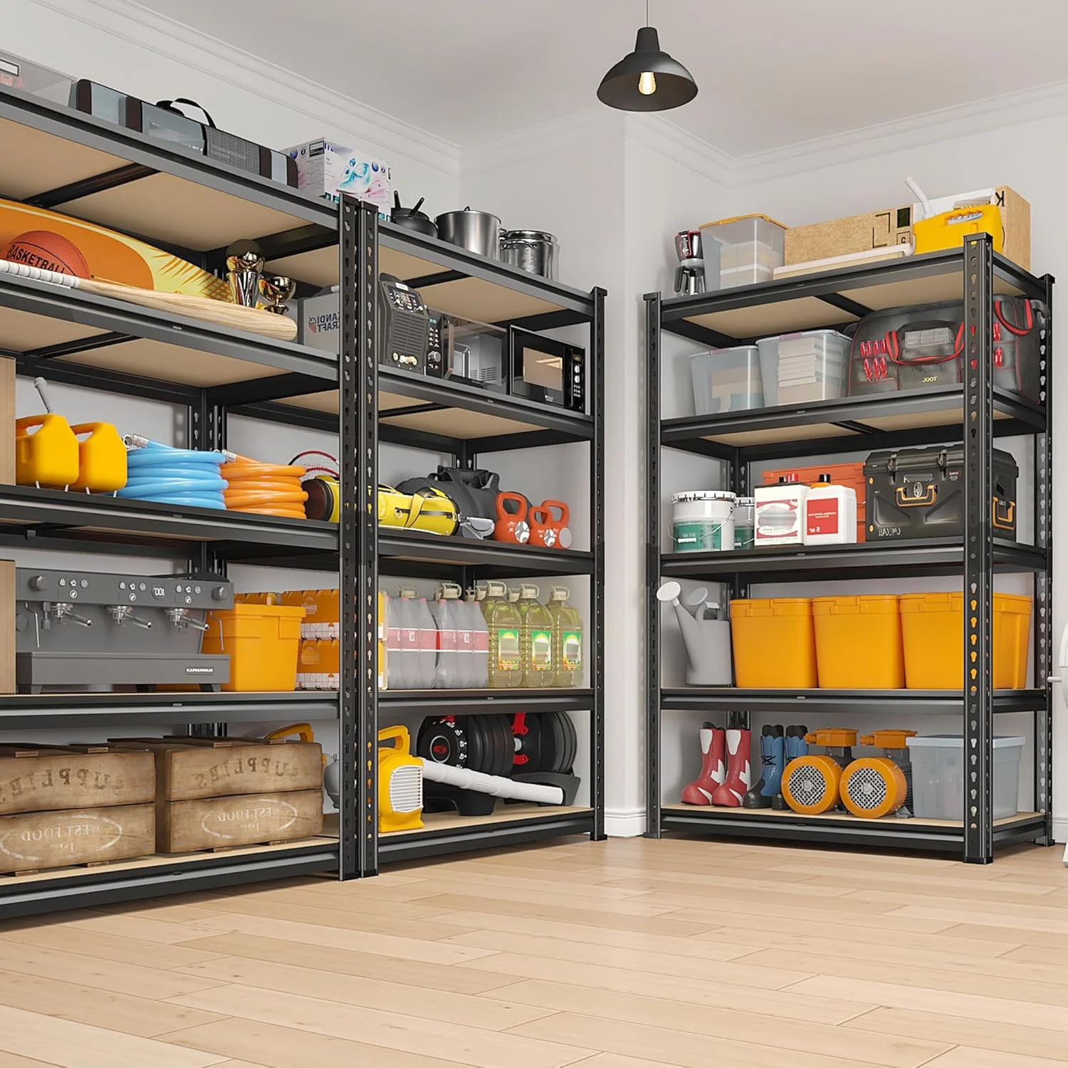 Storage Shelves 5 Tier Garage Shelving Heavy Duty Adjustable Garage Shelves, Utility Rack Shelf, Shelving Units for Storage Warehouse Pantry Closet, 35.5