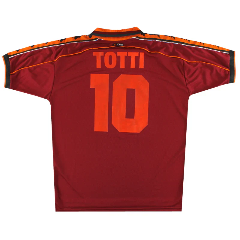TOTTI #10 Retro Roma Home Soccer Jersey 1998/99