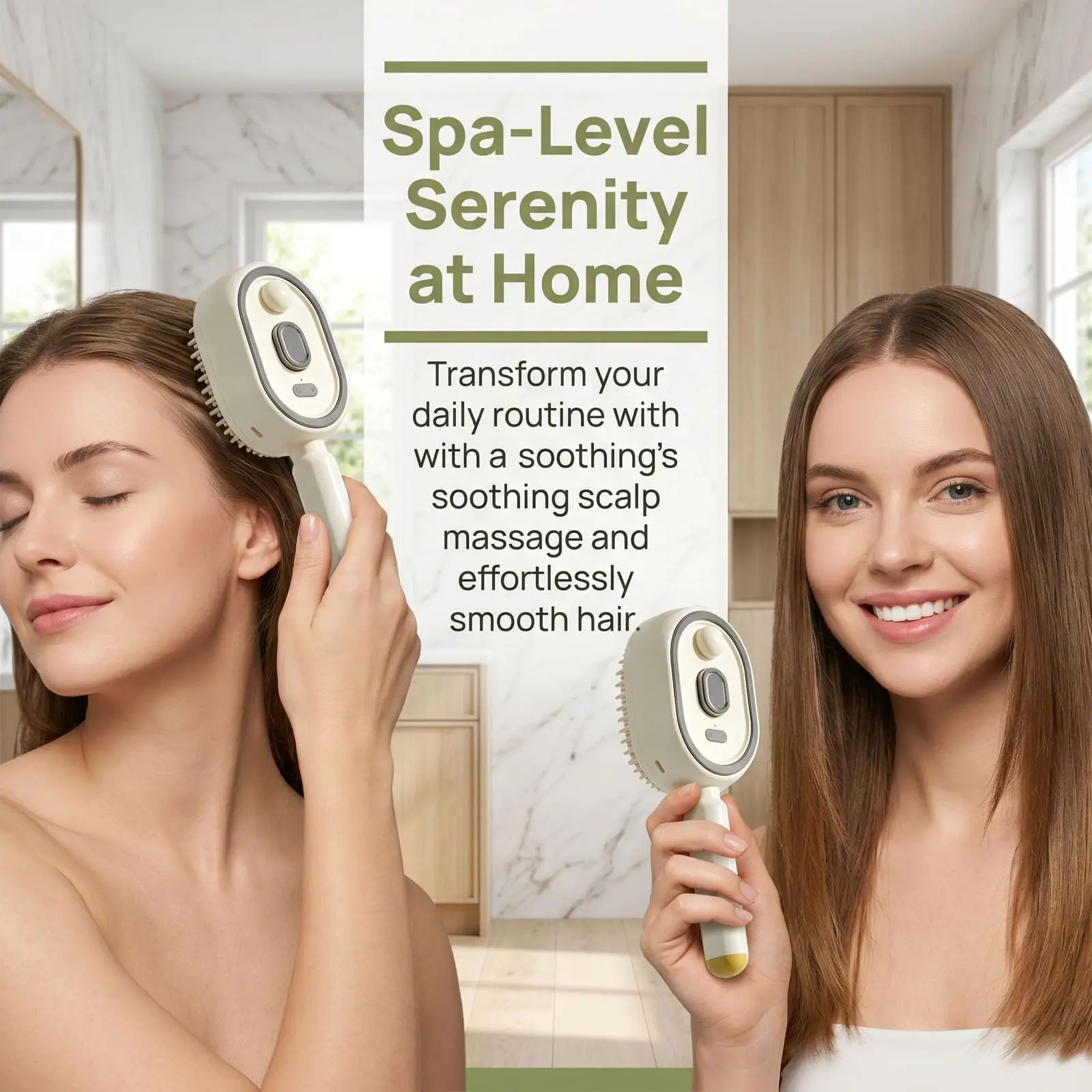 Rechargeable Steam Hair Straightener, Detangling Steams Brush