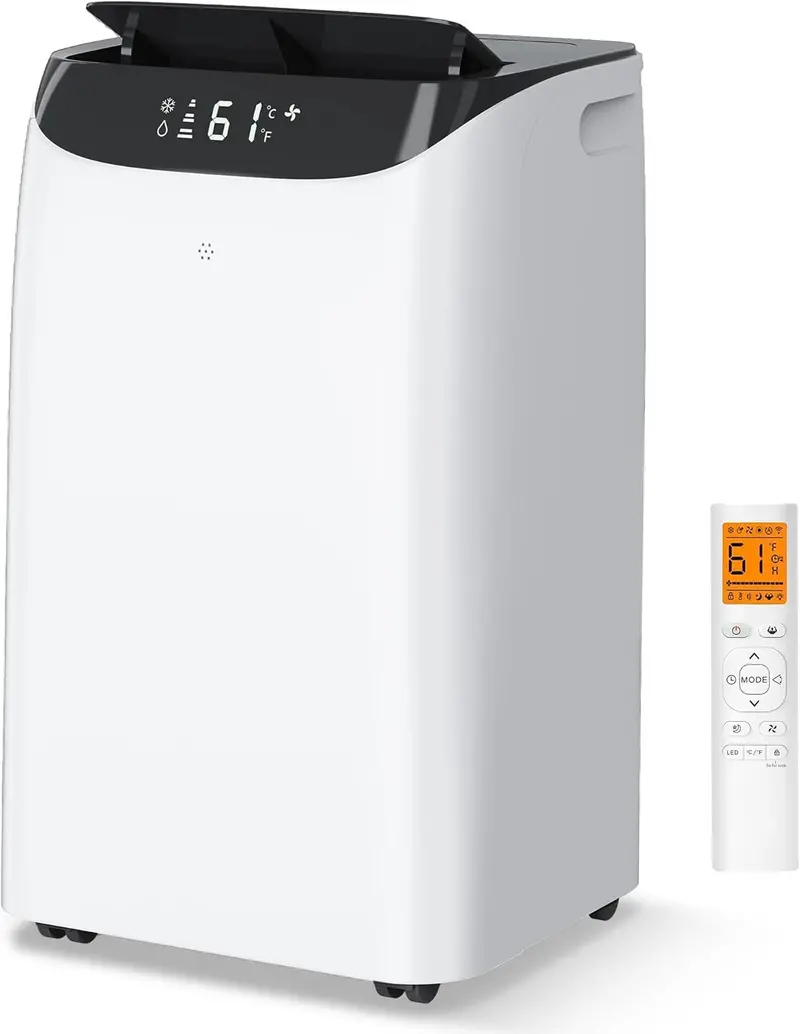 16.000 BTU Inverter Portable AC: Dual-Hose Design. Quiet Sleep Mode (45dB). Dehumidifier & Fan Functions for Spaces up to 800 Sq. Ft.