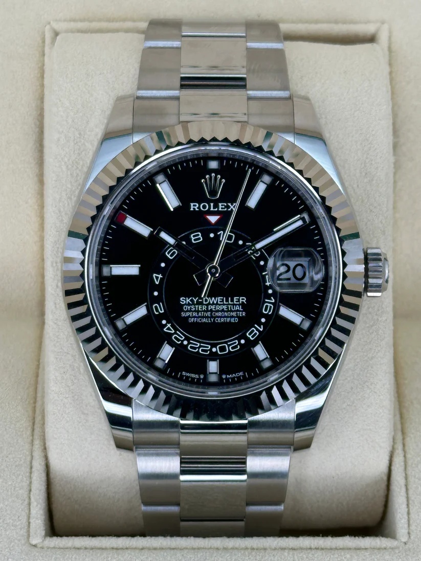 【Super Clone】RLX  Sky-Dweller 42mm Stainless Steel Black Dial Oyster - 336934