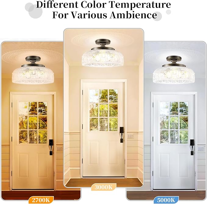 MELLOWWLITE Semi Flush Mount Ceiling Light