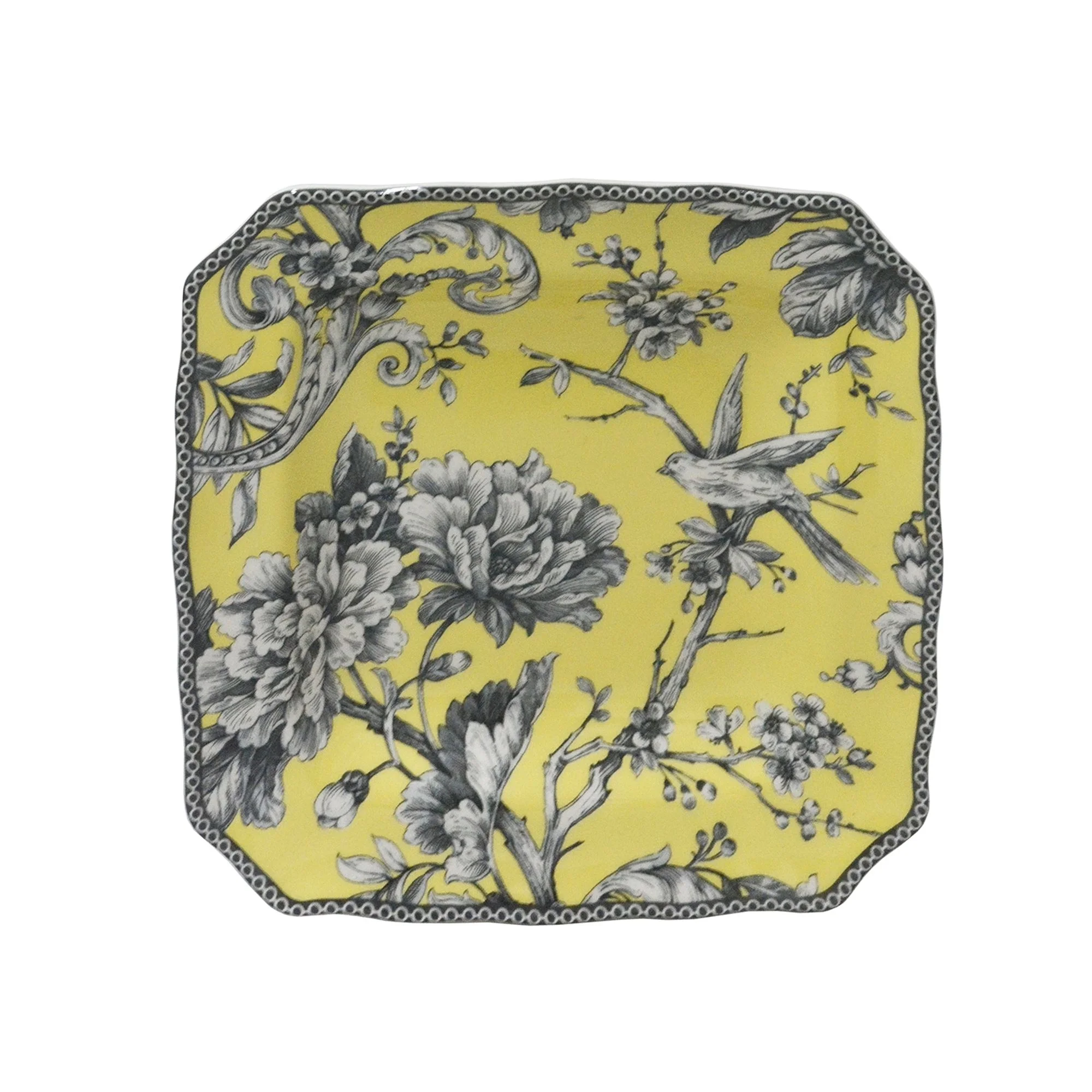 222 Fifth Adelaide Round 16-Piece Porcelain Dinnerware Set, Black Toile
