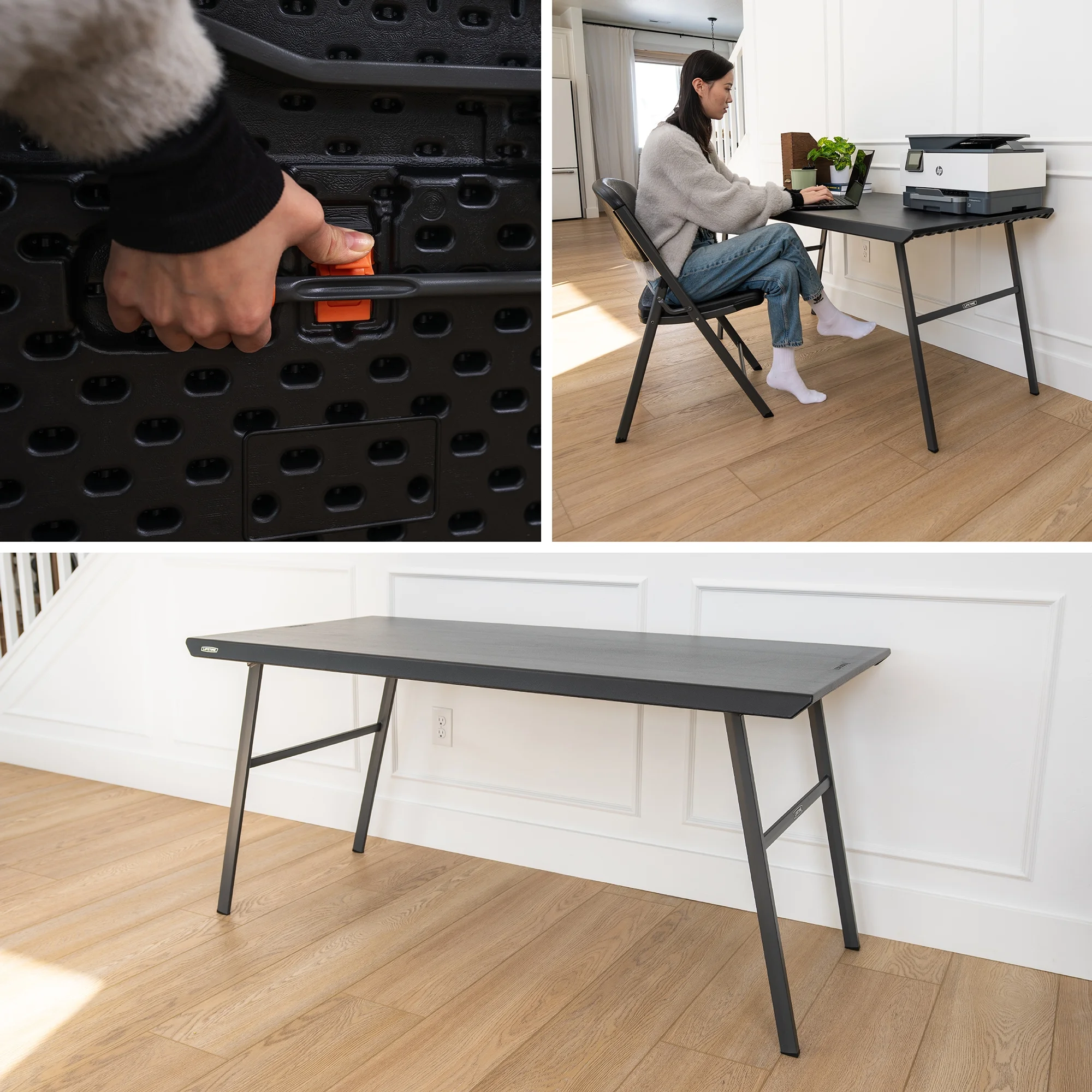 Lifetime 5 ft. Folding Home Office Desk, Black (80957)