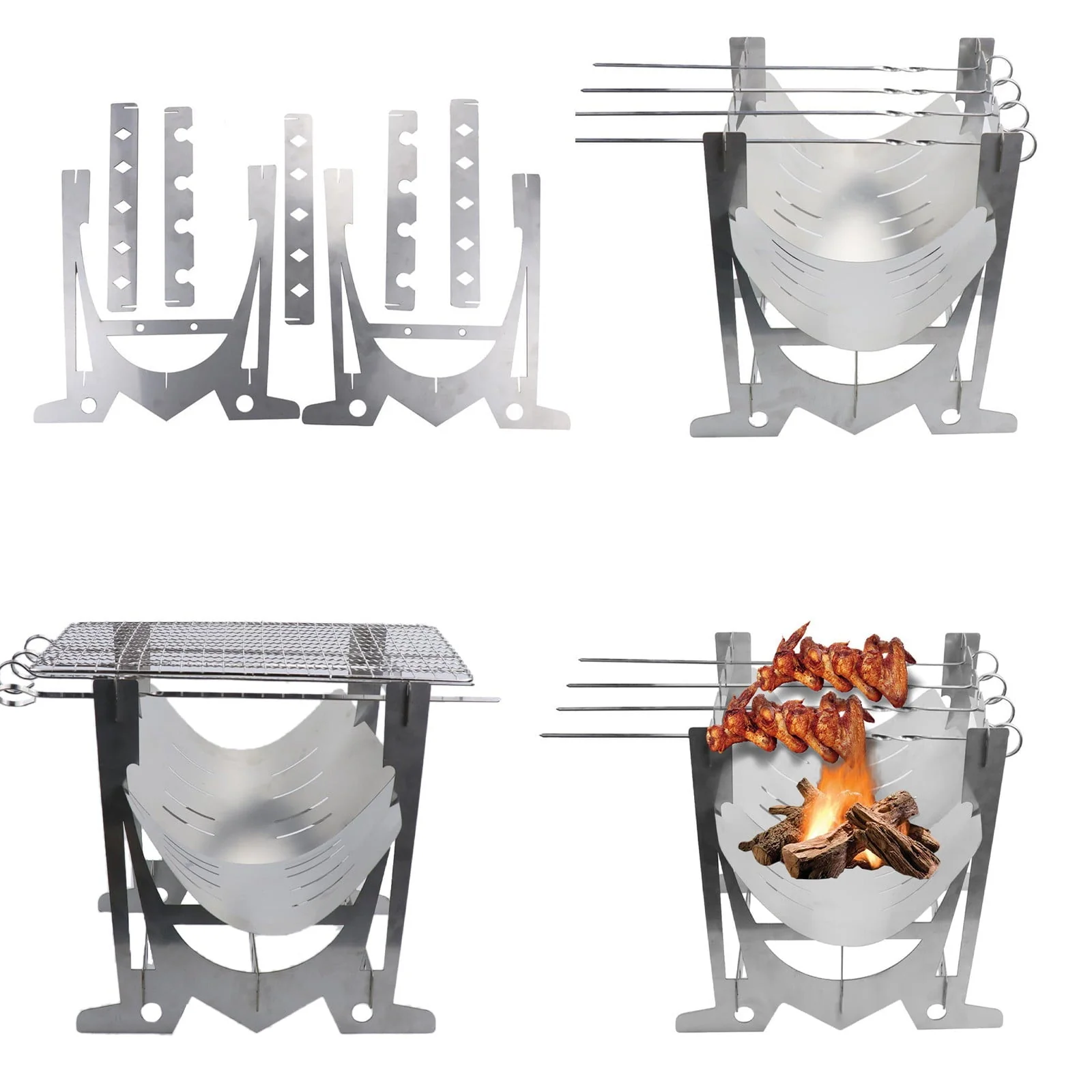 Folding Portable Barbecue Charcoal Grill, Barbecue Desk Tabletop Outdoor Stainless Steel Smoker BBQ For Outdoor Cooking Camping Picnics Beach Feature: