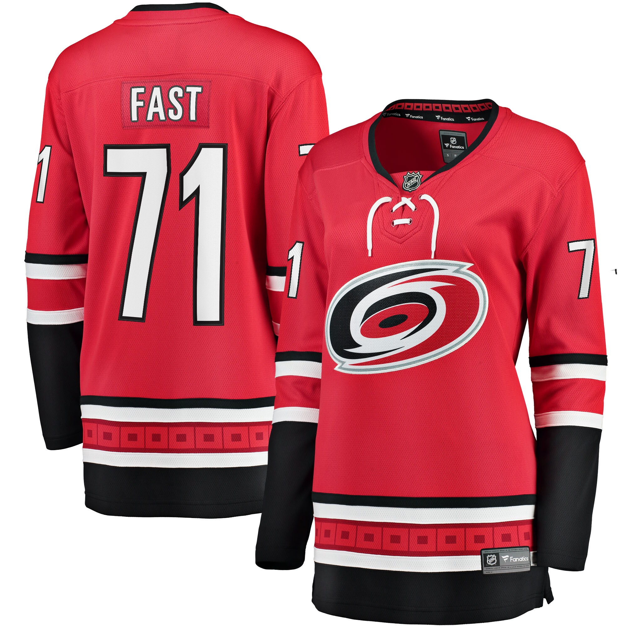 Jesper Fast Carolina Hurricanes Fanatics Women’s Alternate Breakaway Jersey – Red