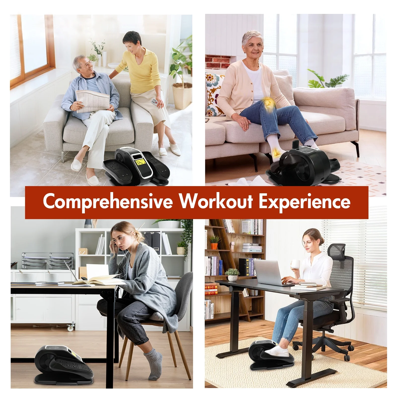 CATGOOD Under Desk Elliptical, Electric Seated Foot & Leg Pedal Exerciser While Sitting for Seniors