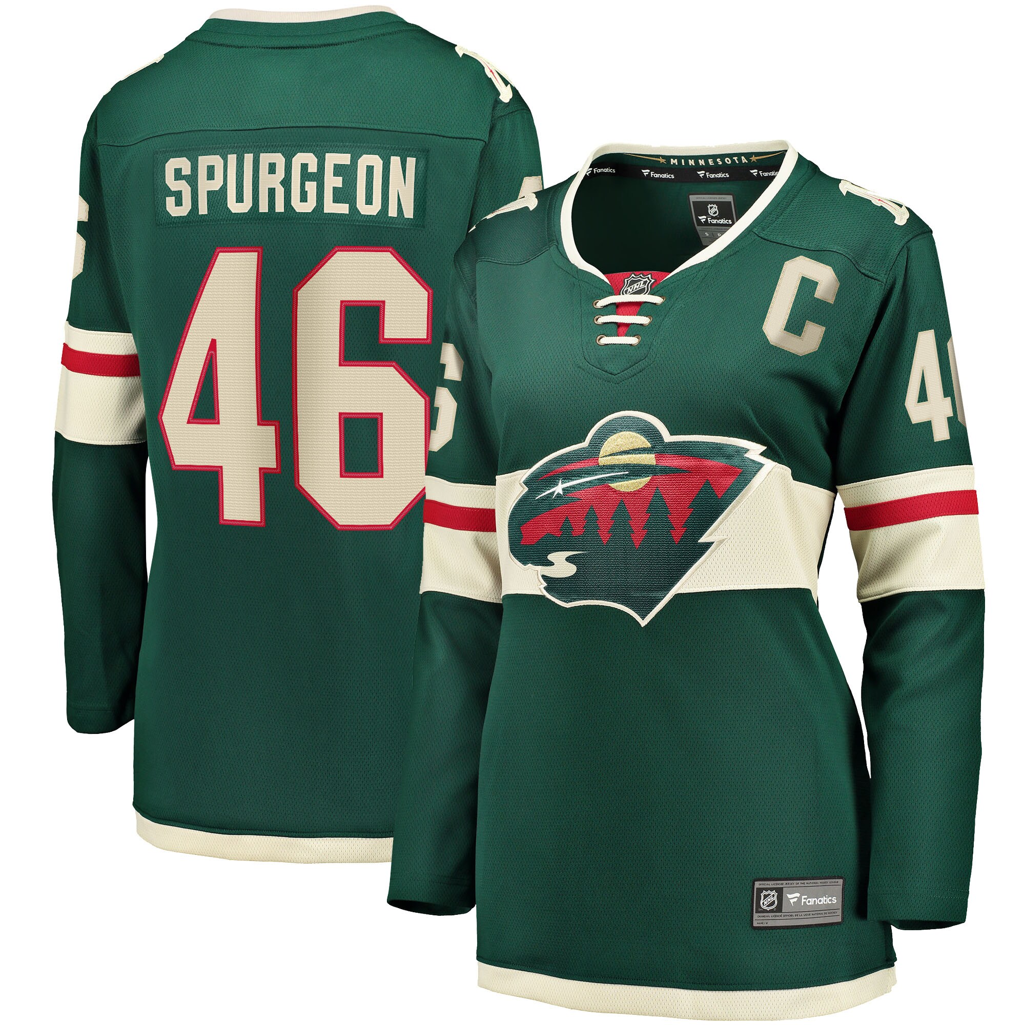 Jared Spurgeon Minnesota Wild Women’s Home Breakaway   Jersey – Green