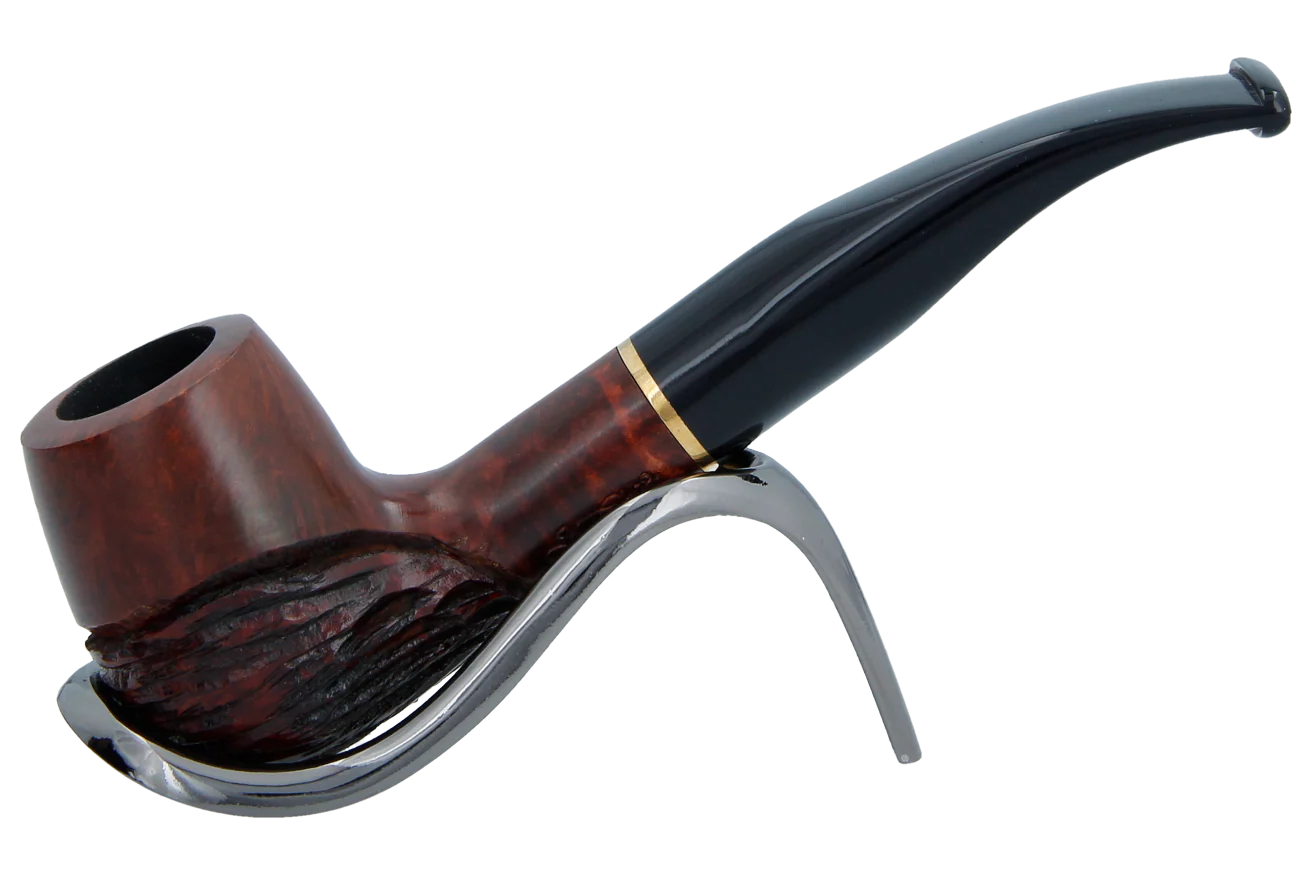 Jean Claude 9mm Filter Rustic Wave Briar Smoking Pipe - Shape 07
