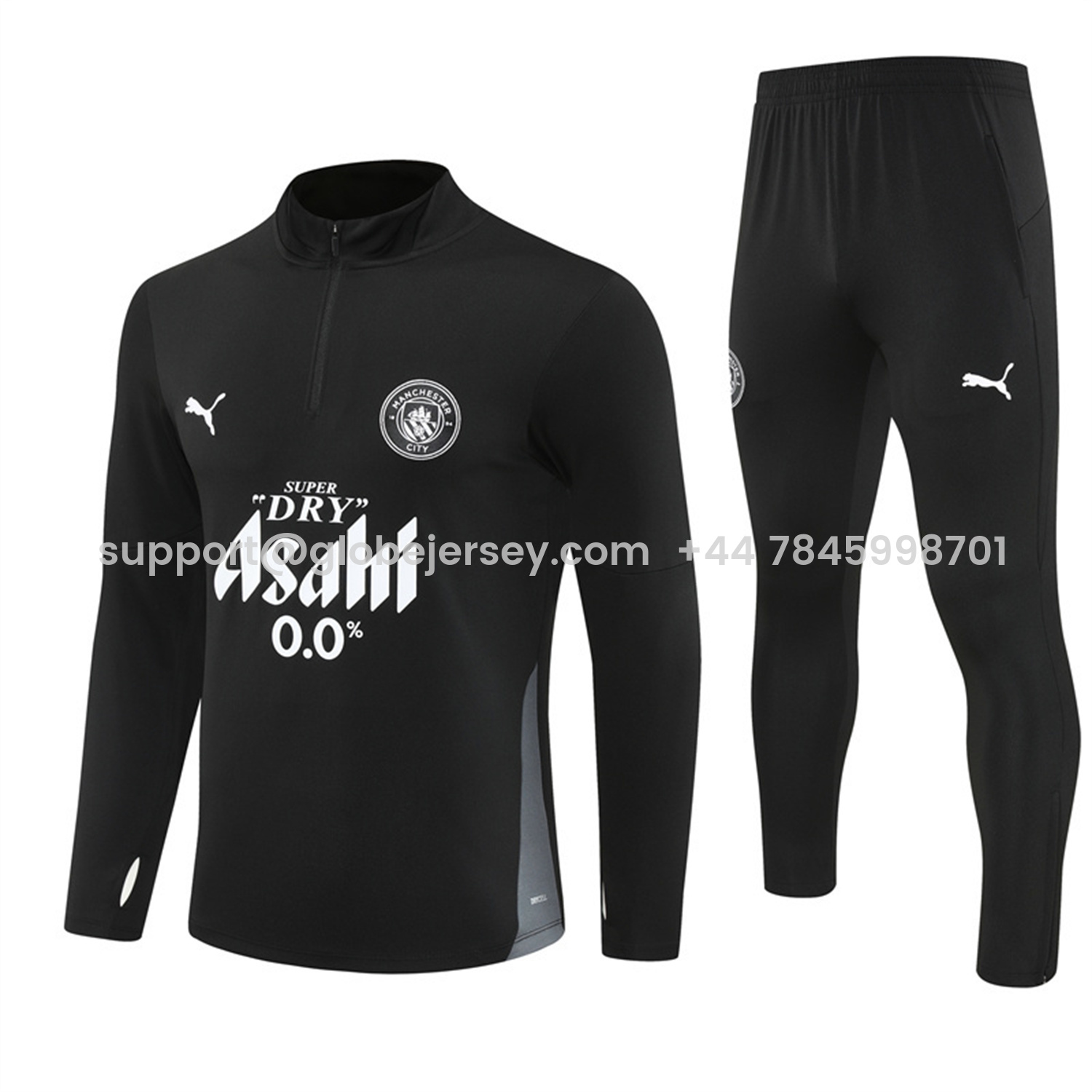 Manchester City 25-26 Long Sleeve Training Set - Black Top & Black Pants