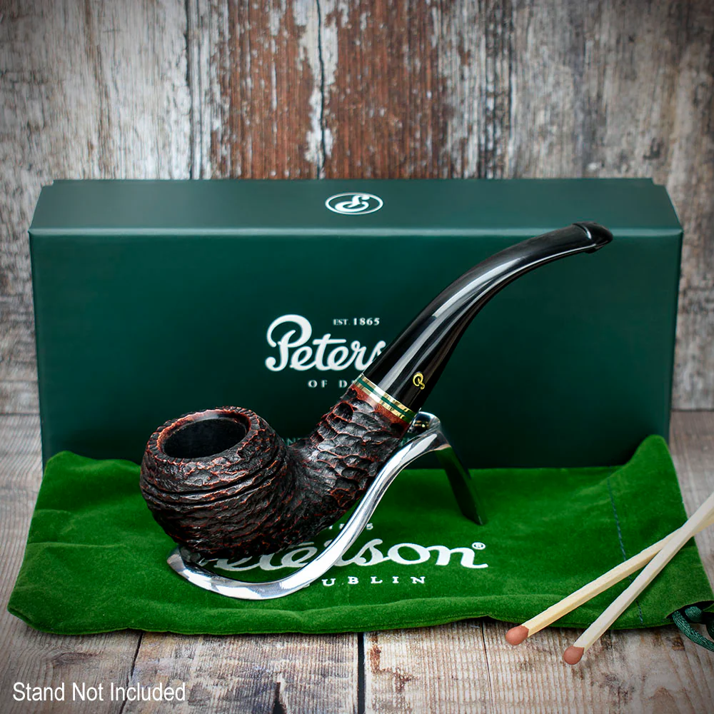 Peterson of Dublin Emerald Rusticated Briar Smoking Pipe - Shape 999 - 9mm