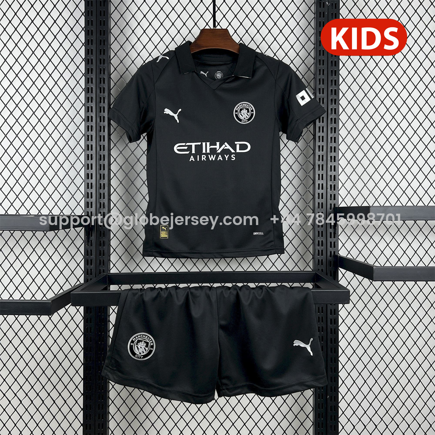 Manchester City 25-26 Away Black Kids Kit