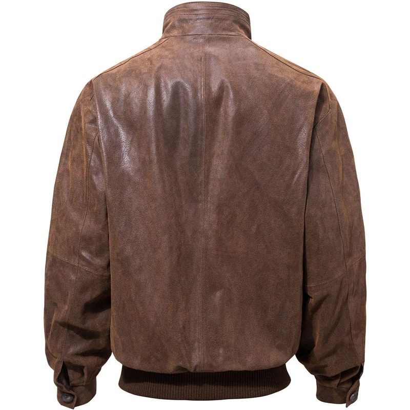 Men's Real Leather Bomber Casual Jacket