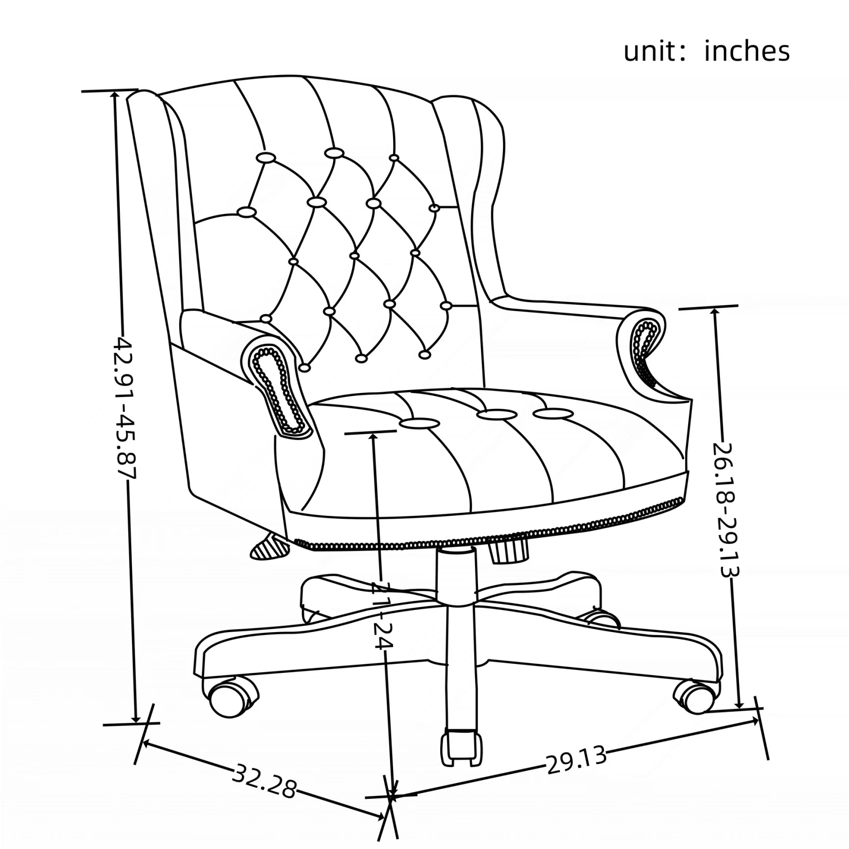 360?�� Rotating Office Chair,High Back Reclining Comfortable Desk Chair,Thick Padded Seat & Backrest,Ergonomic PU Leather Desk Chair with Smooth Glide Caster Wheels for Home Office,Black