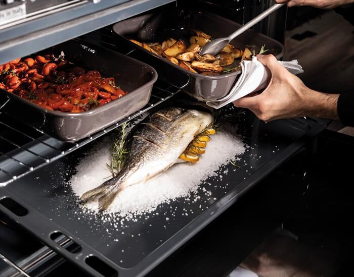 GLEM GAS - Cucina a gas A554MI6 Classe A-INOX