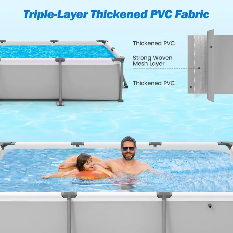 10′ x 6.8′ Rectangular Metal-Frame Above-Ground Swimming Pool