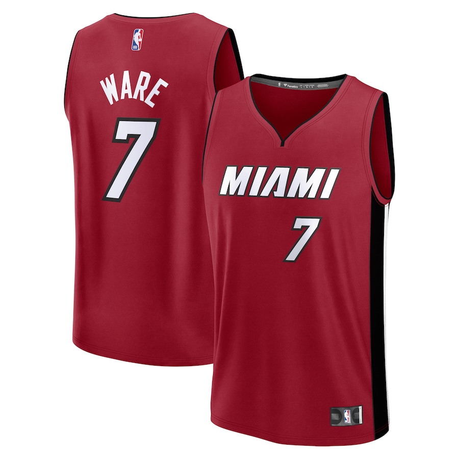 Youth Miami Heat Kel'el Ware Fanatics Red Fast Break  Jersey - Statement Edition