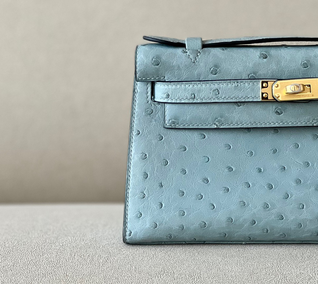 Hermes Kelly1 Mini 22 South African ostrich skin