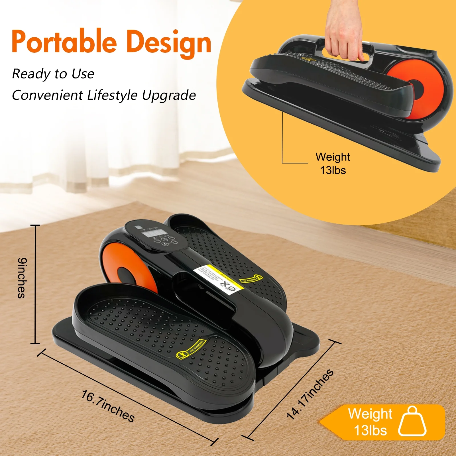 CATGOOD Under Desk Elliptical, Electric Seated Foot & Leg Pedal Exerciser While Sitting for Seniors