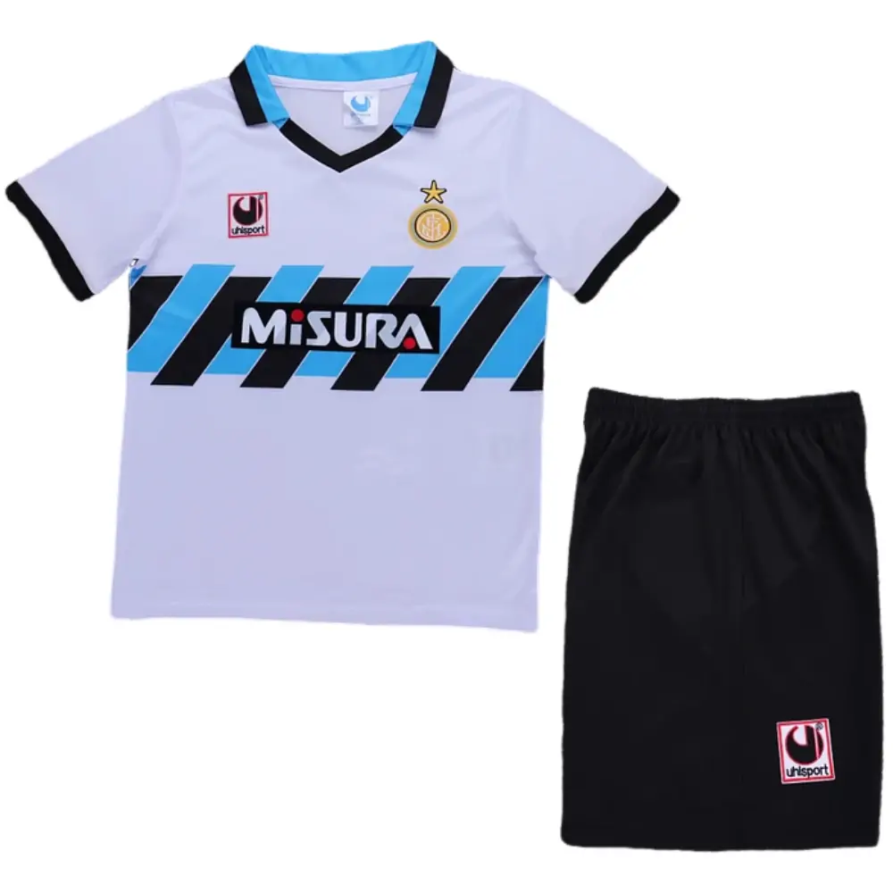 1990-91 Inter Milan Away Retro Children's Jersey Set - Fans Edition