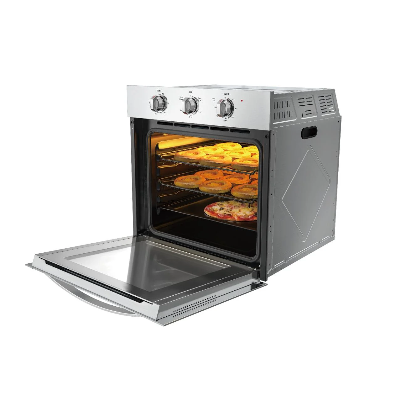 Empava 24 inch Electric Single Wall Oven, Stainless Steel Built-in Wall Oven, Mechanical Knobs Control, 24WOE40L