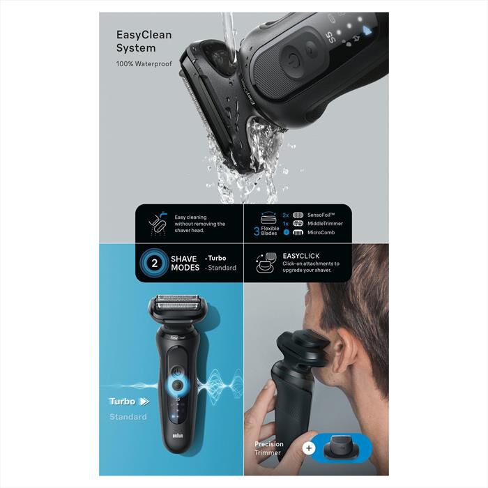 BRAUN - Rasoio SERIES 5 52-N7200CC-NERO