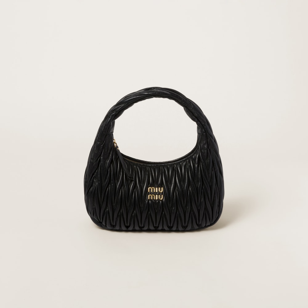 Large wander matelassé nappa leather hobo bag